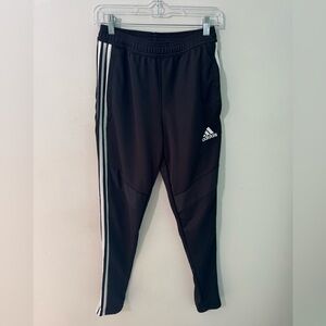 Adidas Black joggers Sweatpants with Tapered Fit Triple Stripes women’s small
